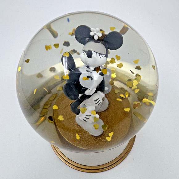 Disney Mickey & Minnie "When My Heart Found You, It Knew" Hallmark Snow Globe - Picture 9 of 12